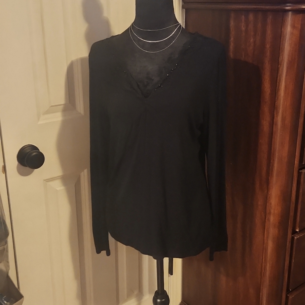 Longs Sleeve Black Blouse